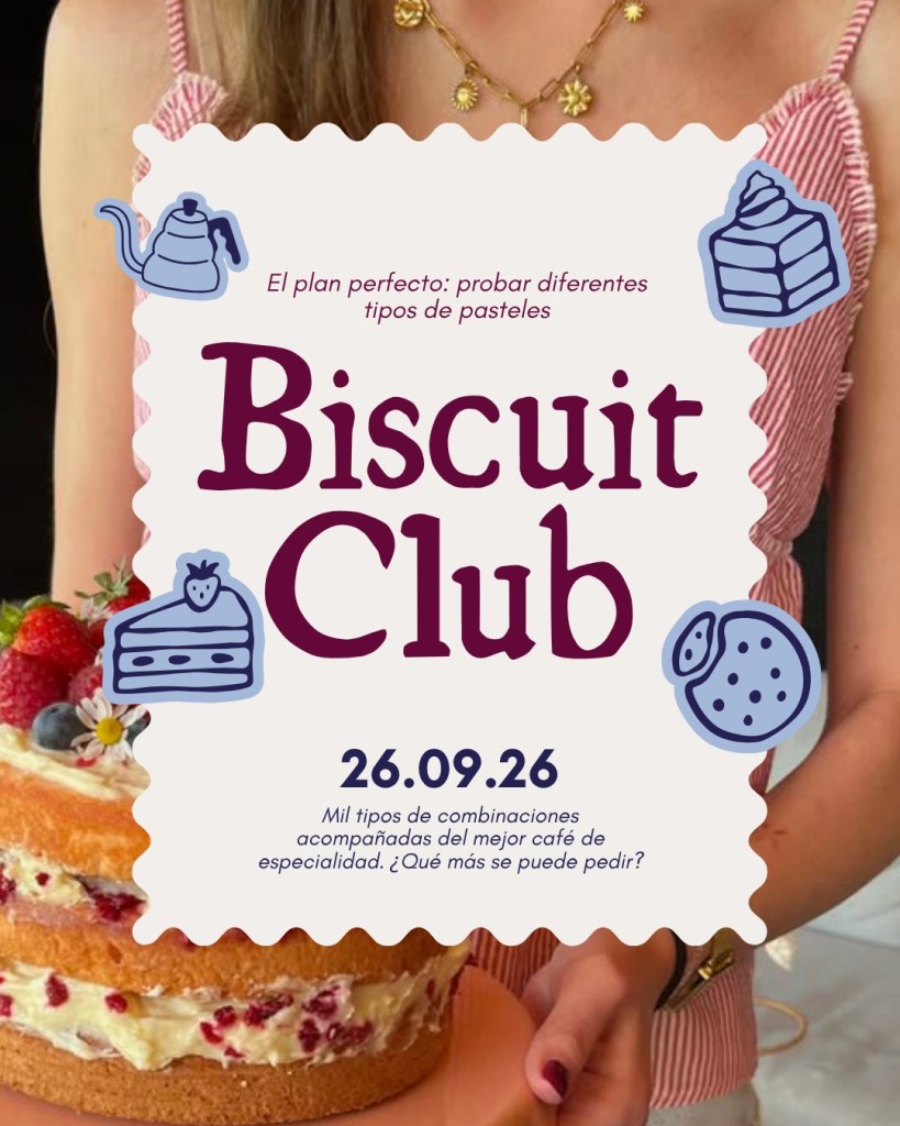 Post de Instagram de Biscuit Club: portada del evento del 26 de septiembre, diseño gráfico para redes